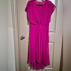 Adrianna Papell Magenta High Low Dress